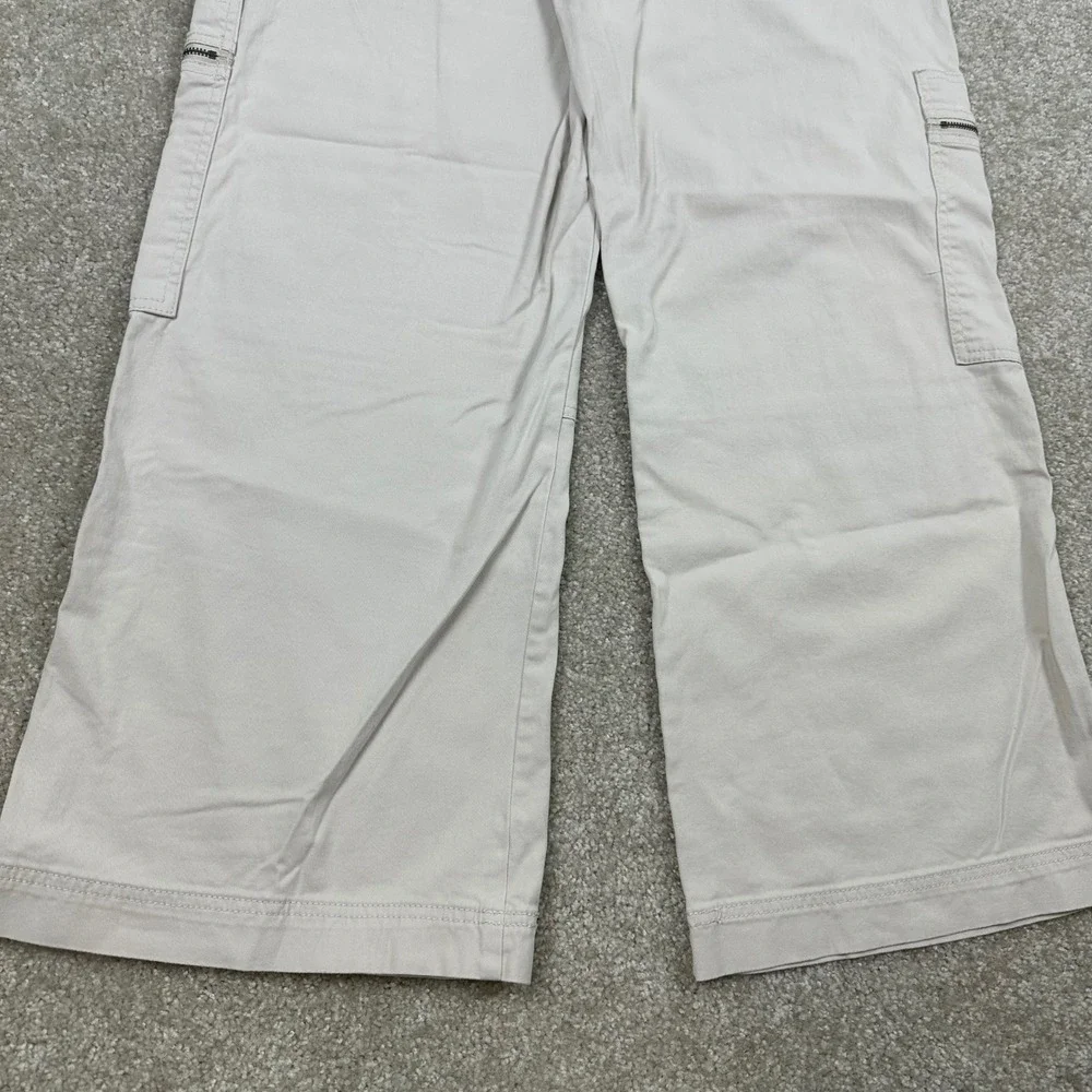 Sincerely Jules Womens Beige Cargo Pants Wide Leg Utility Cropped Size 9/29